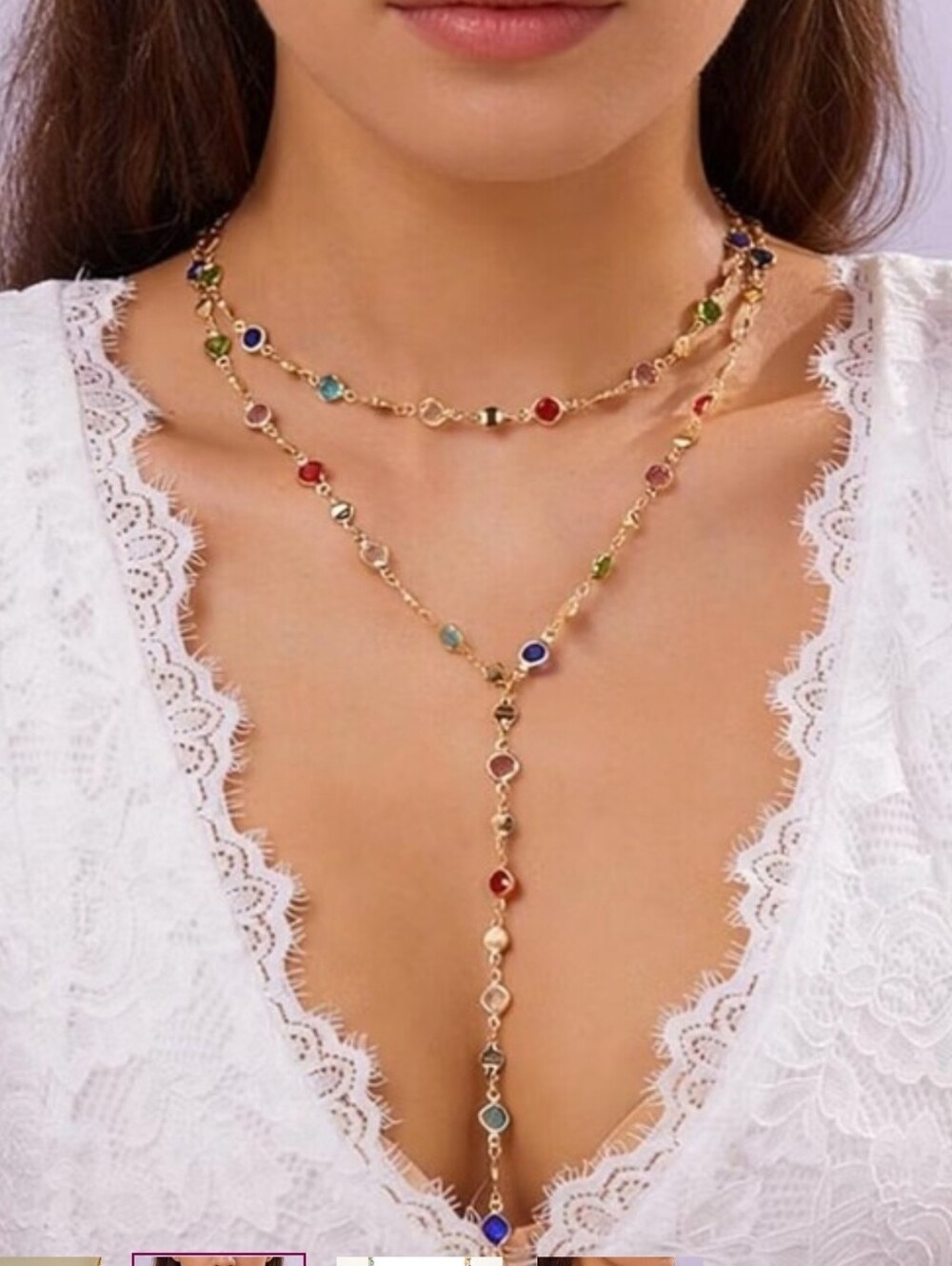 Blue and Red Multi Colored Choker Drop Necklace🎉NWT